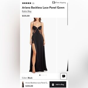 Katie May Los Angeles Ariana Backless Lace Panel Gown
